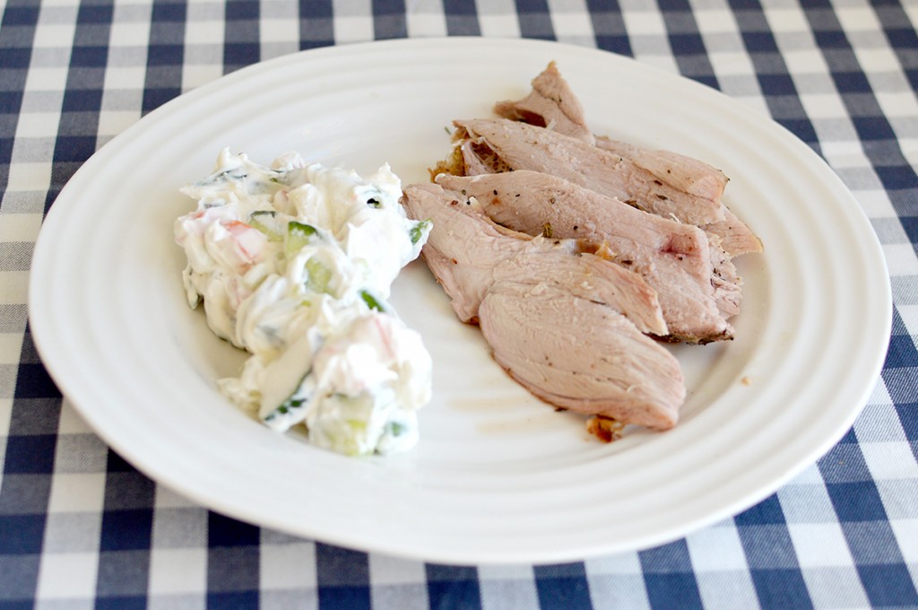 Grilled Lamb Leg with "Greek Salad"