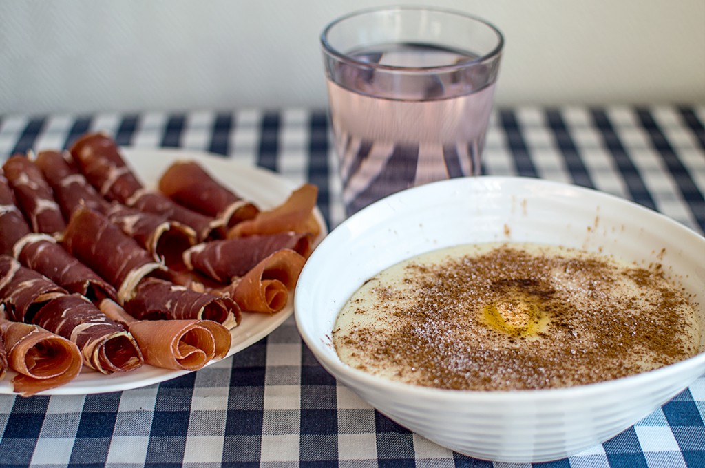 Porridge with Cured Meat