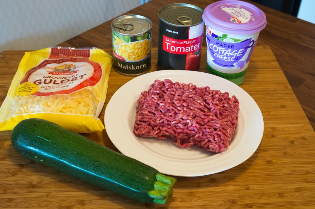 Ingredients for Zucchini Lasagne