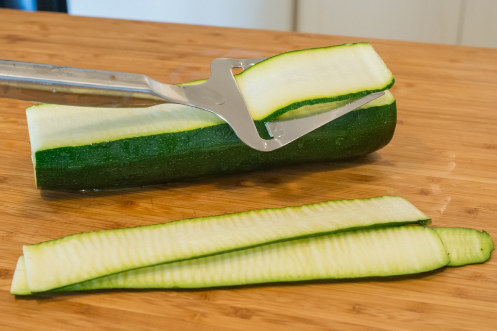 Slicing Zucchini with Cheese Grater