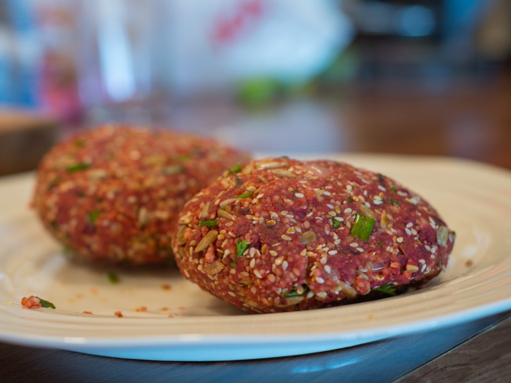 Raw Burger ready for frying